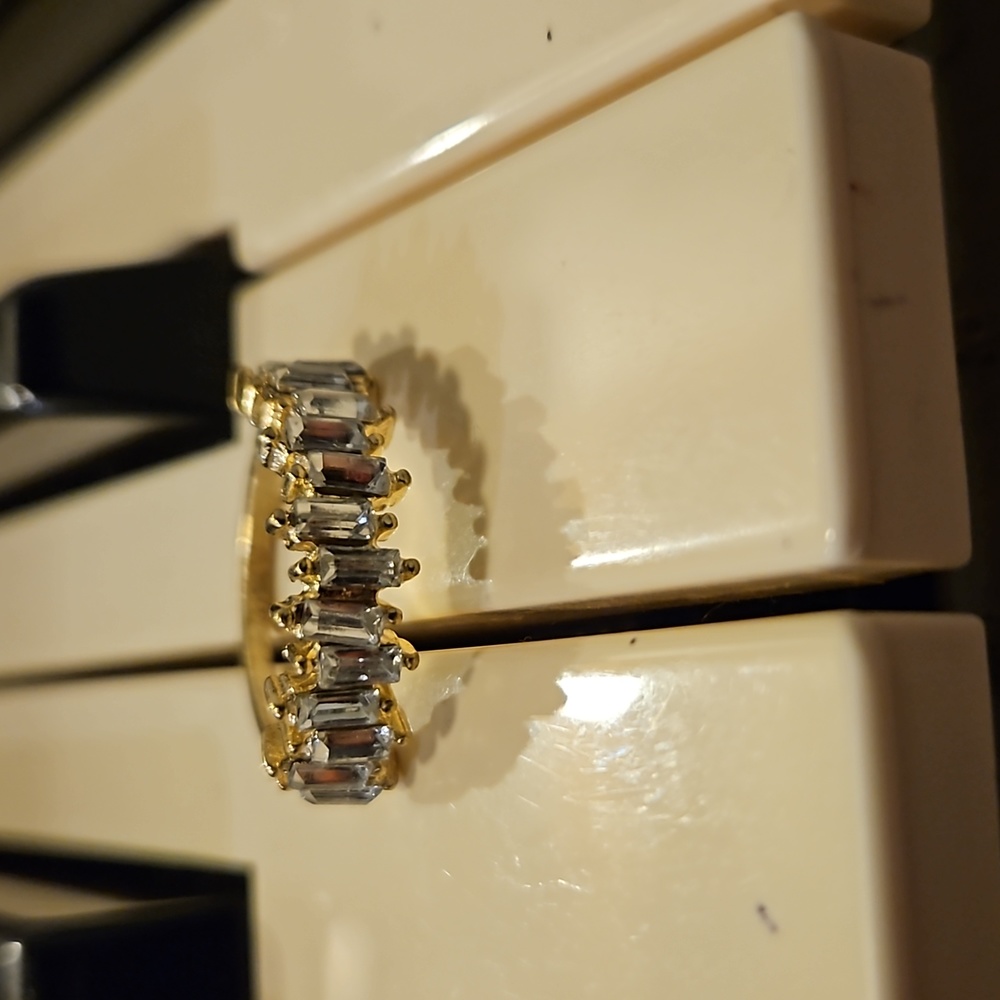 Faux Crystal and Gold Gem Ring